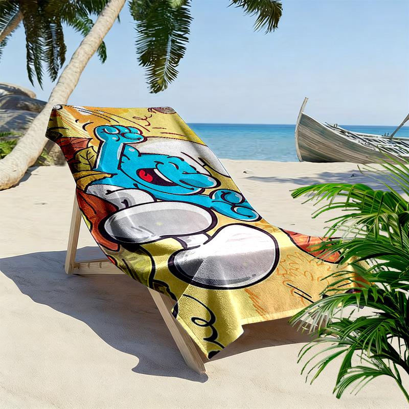 The Smurfs Print Beach Towel, Large Soft Quick Dry Towel for Beach Camping Swimming