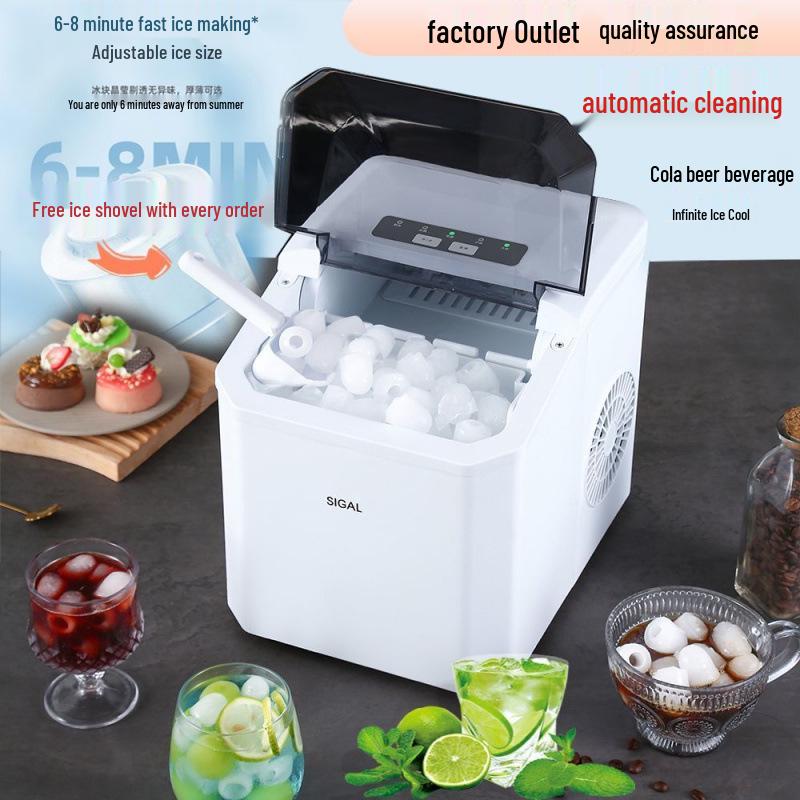 Compact Automatic Ice Maker for Home, Dorm, or Outdoor Use – Ideal for Milk Tea Shops and Round Ice Cubes