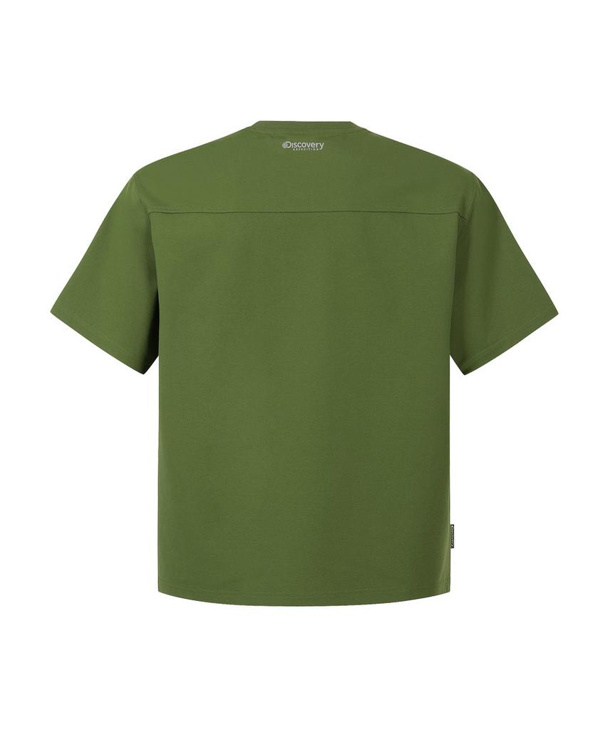 DISCOVERY EXPEDITION Men'S Freshvent Knit Training Pocket Short Sleeve T-Shirt (Khaki)