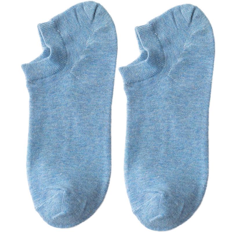 Men's Low-Cut Breathable Cotton Boat Socks - Anti-Drop, Sweat-Absorbent, Solid Color