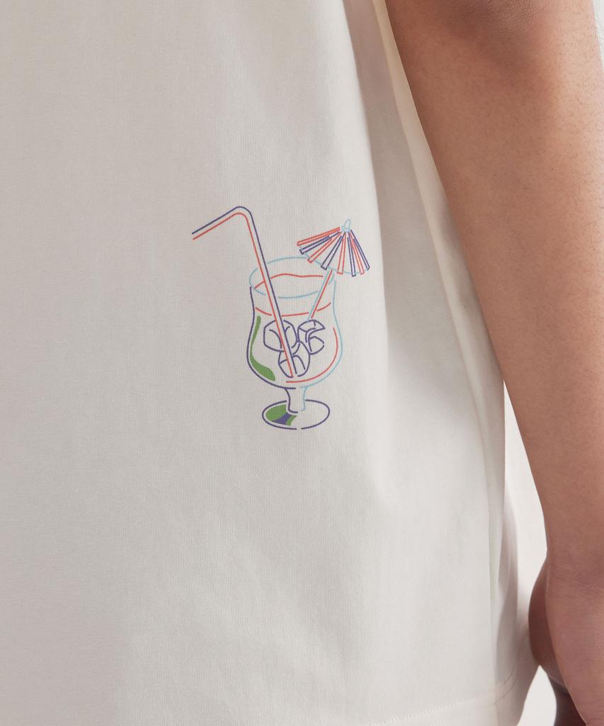COVERNAT Cool Cotton Vacation Graphic T-Shirt Ivory