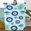 Cozy Blue Circular Pattern Fleece Blanket - Soft Breathable Polyester, High-Definition Digital Print, All-Season Machine