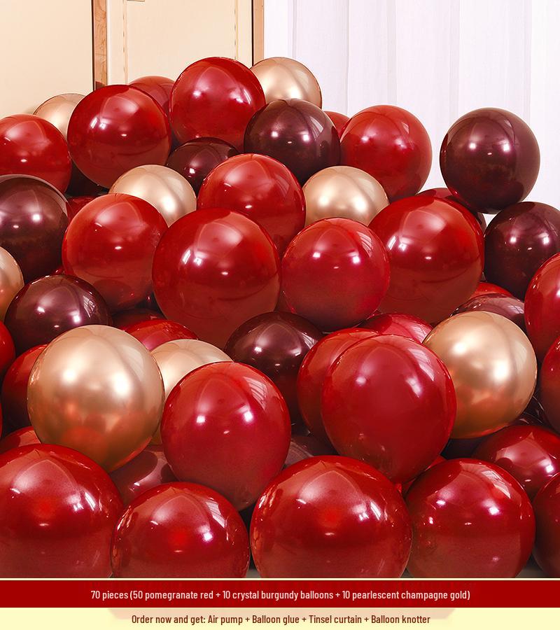 Red Wedding Balloons: Romantic Bedroom & Living Room Decor, Photo Props, Wedding Scene Setup