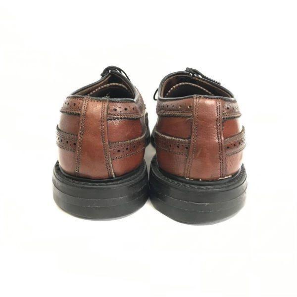 Vintage 70s-80s Unknown Brand American Full Brogue Long Wingtip Shoes Brown 9D 26.5-27.0(USED)