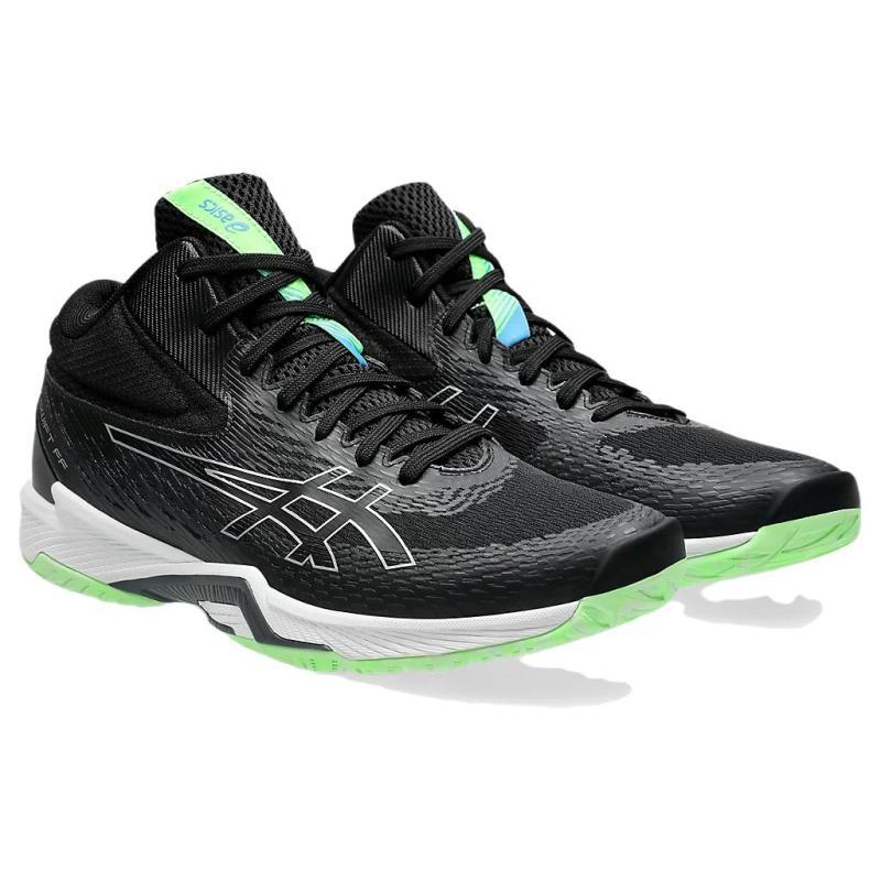 Asics V-SWIFT FF MT 4 Durable Breathable Mid-Top Training Shoes Unisex Black Green Sneakers 1053A064-001