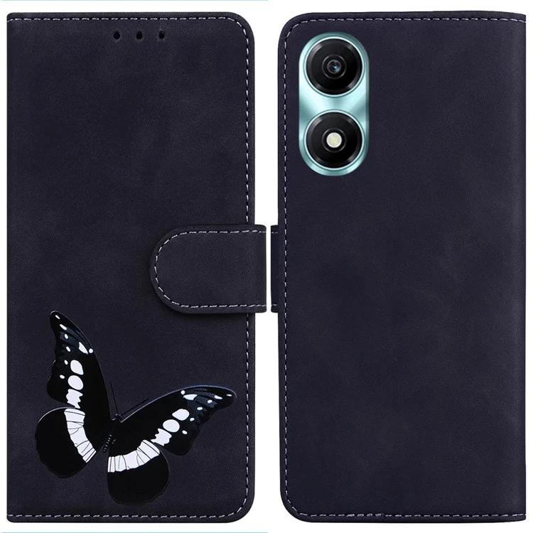 

Для Honor X5 Plus / Play 40C 5G чехол кожаный с принтом бабочки чехол-кошелек подставка для телефона