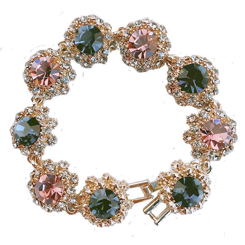 Super Flash Rhinestone Retro Bracelet Women's Fashion Crystal Hand Jewelry Gift Internet Celebrity Bracelet Atmospheric Bracelet Bracelet