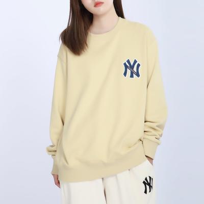 MLB New York Yankees Sweatshirts Unisex Beige Gelb Rundhalsausschnitt Moderat Regular 3AMTB0214-50BGS