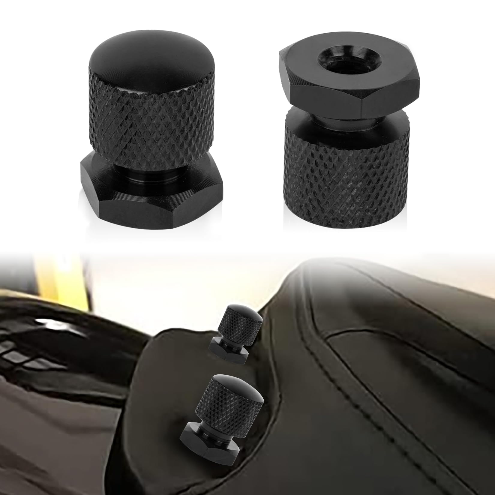 

PSLER® Гайки крепления одиночного сиденья Мотоциклетные гайки для одиночного сиденья Болты сиденья Туринг Softail Street Glide Road Glide Road King Черный Black чёрный