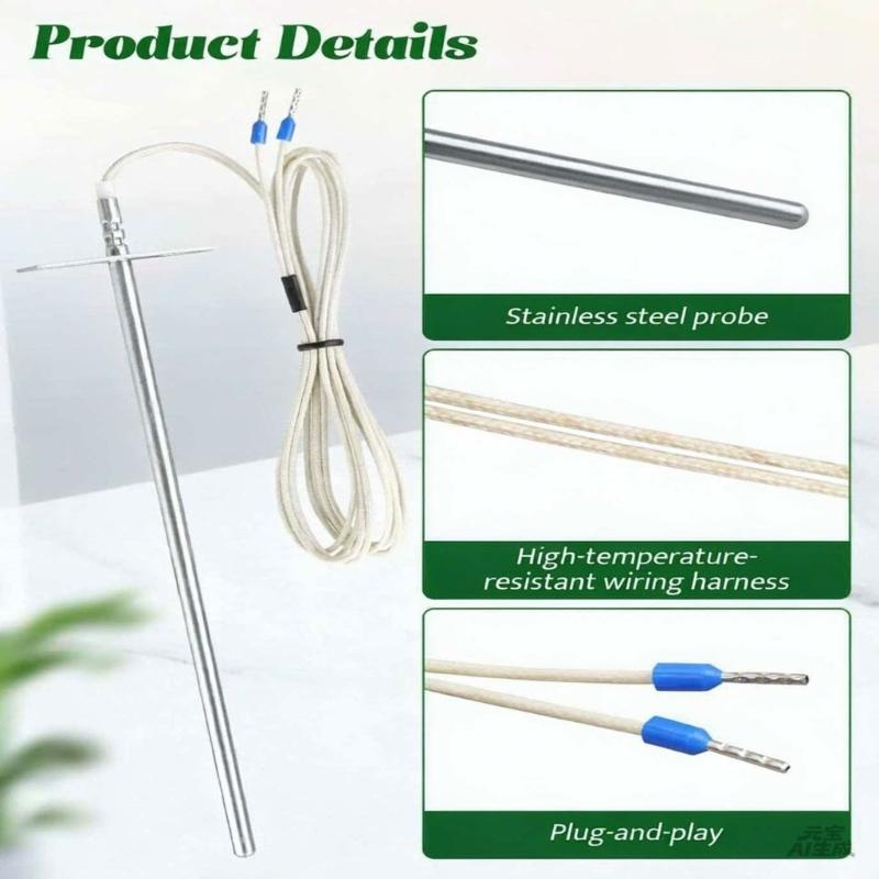 ZGRTD1 Temperature Sensors Probe for Compatible Z-Grill Pellet Grills, Wire Replacement with Two Individual Pin Terminals for Controller Signal