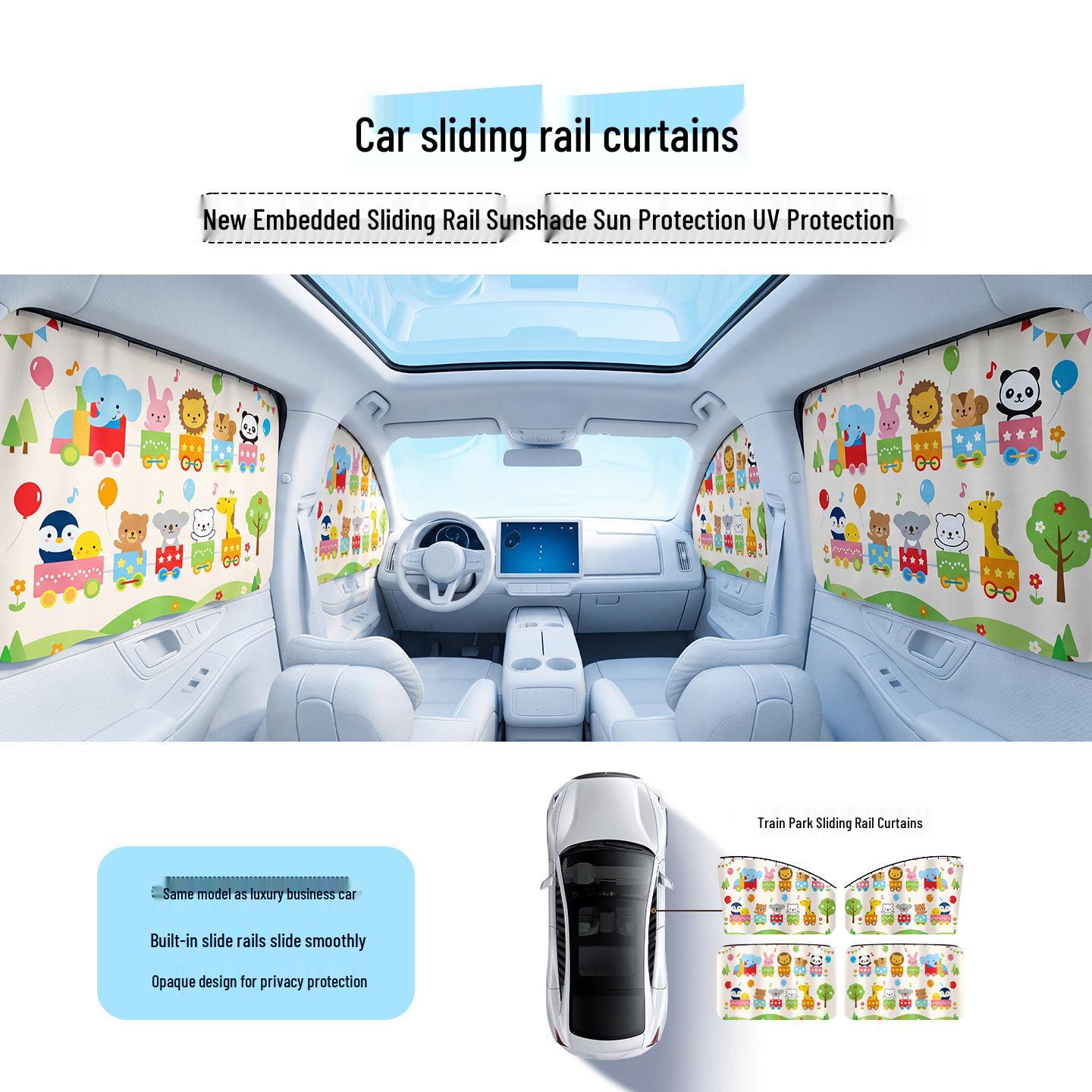 Magnetic Cartoon Sunshade Curtains for Baby – Vehicle Window Blackout Protection