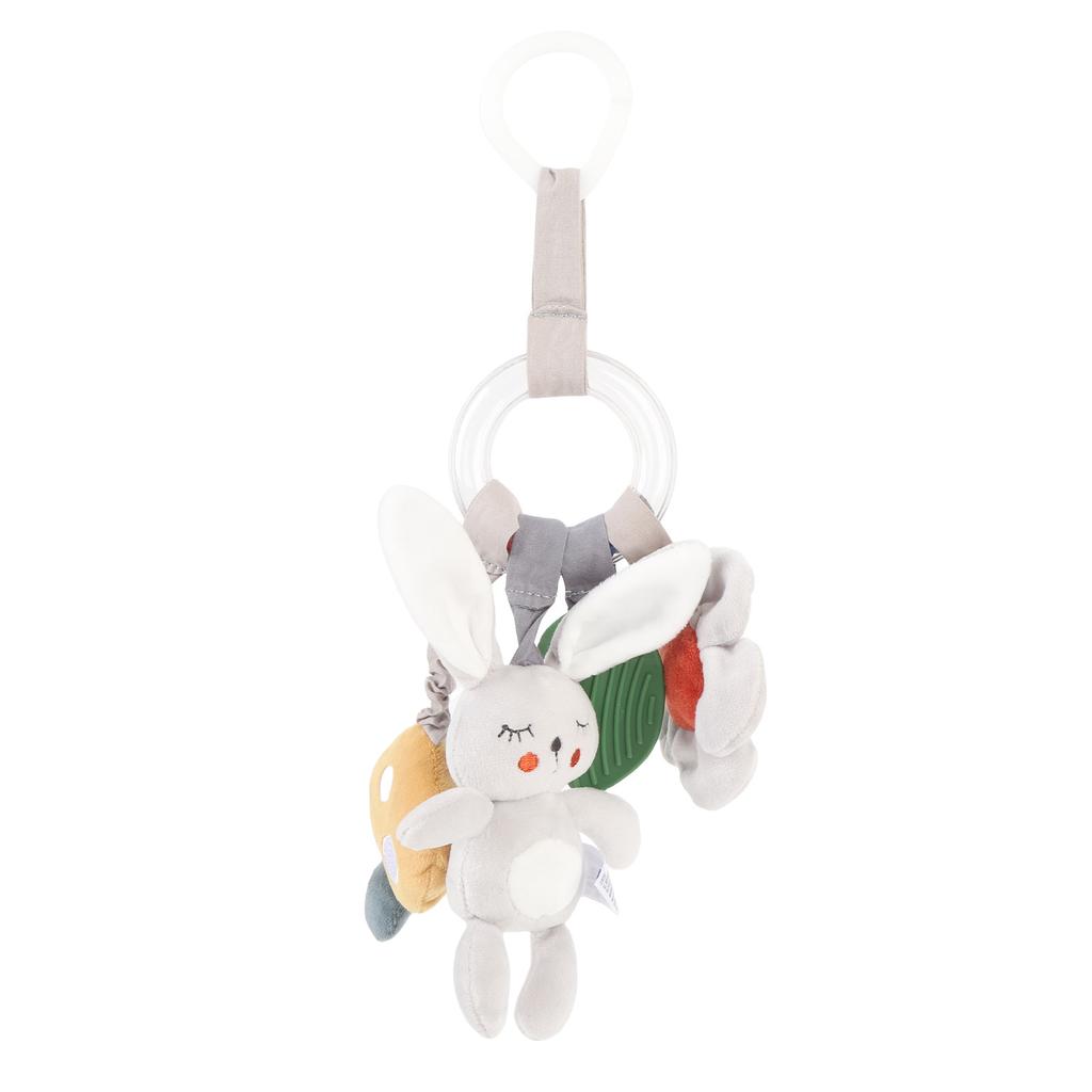 Jucărie Zornăitoare Agățată pentru Pătuț Bebeluș Iepuraș Desen Animat cu Clips Jucărie de Pluș Agățată pentru Călătorii cu Mașina pentru Sugari