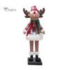 Christmas Village Display Pieces LED Lighted Figurine, Swirling Glitter Santa Claus Elk Snowman Unique Presents for Friends Decoration with
