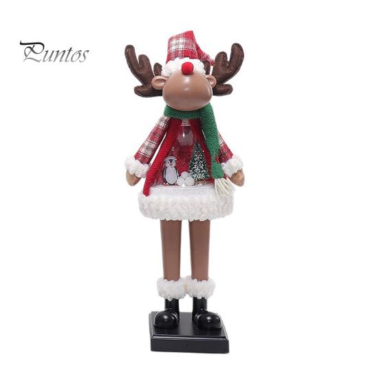 Christmas Village Display Pieces LED Lighted Figurine, Swirling Glitter Santa Claus Elk Snowman Unique Presents for Friends Decoration with