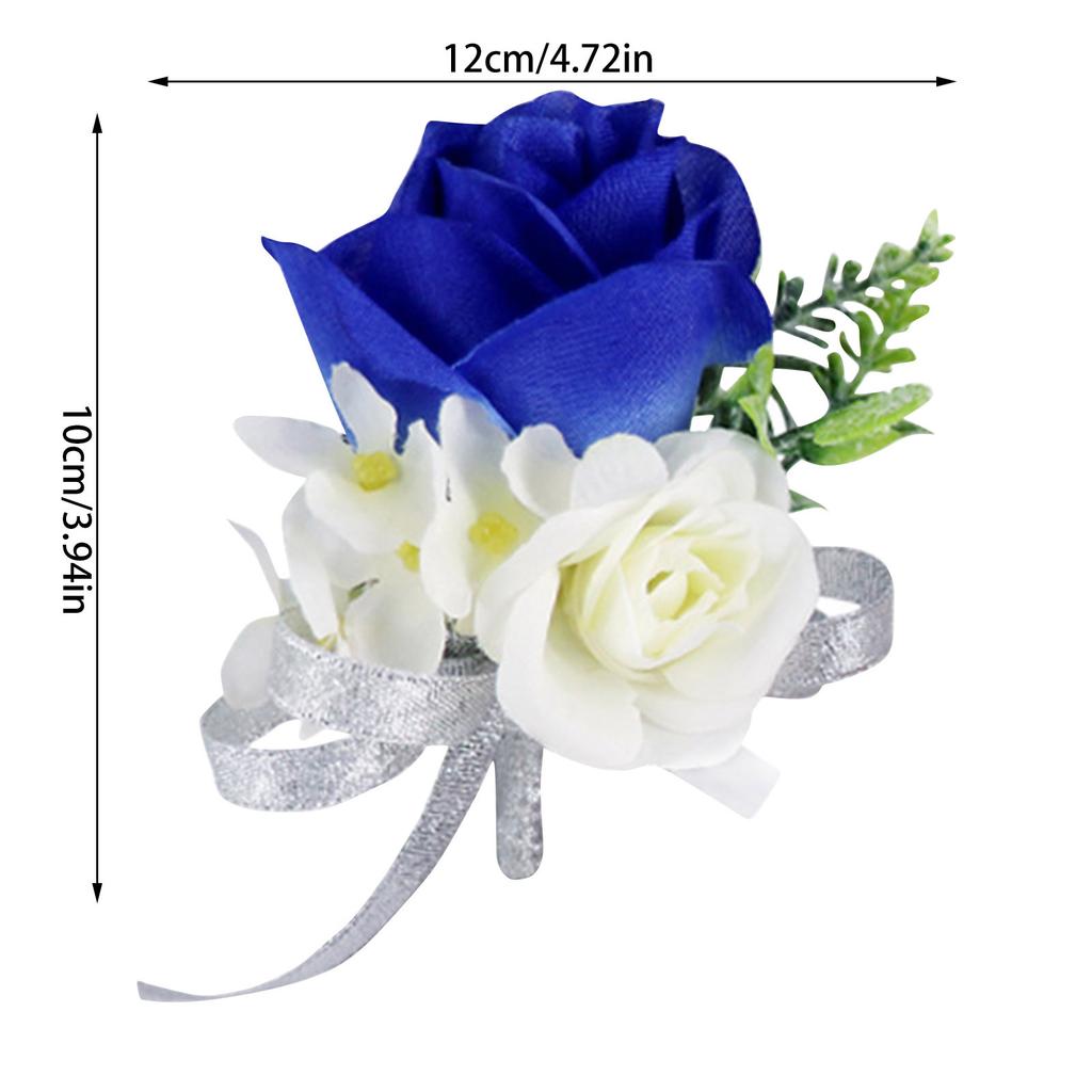 Simulation Flowers Wedding Wrist Corsages Flower Bride Bridesmaids Hand Flowers Women Blue Corsage Party Wedding Prom