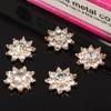 Engood 100Pcs 17mm Snowflake Rhinestone Button Sewing Trim & Embellishments Craft Buckle for Wedding DIY Hair Accessories ZJ94