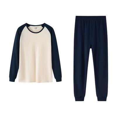 Yiershuang Women's 100% Cotton Thermal Raglan Color-Block Underwear Set