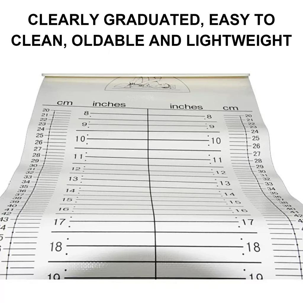 Baby Lengte Groeigrafiek Baby Infantometer Lengte Liniaal Zachte PVC Lengte Meetmat voor Baby's Opvouwbaar en Wasbaar
