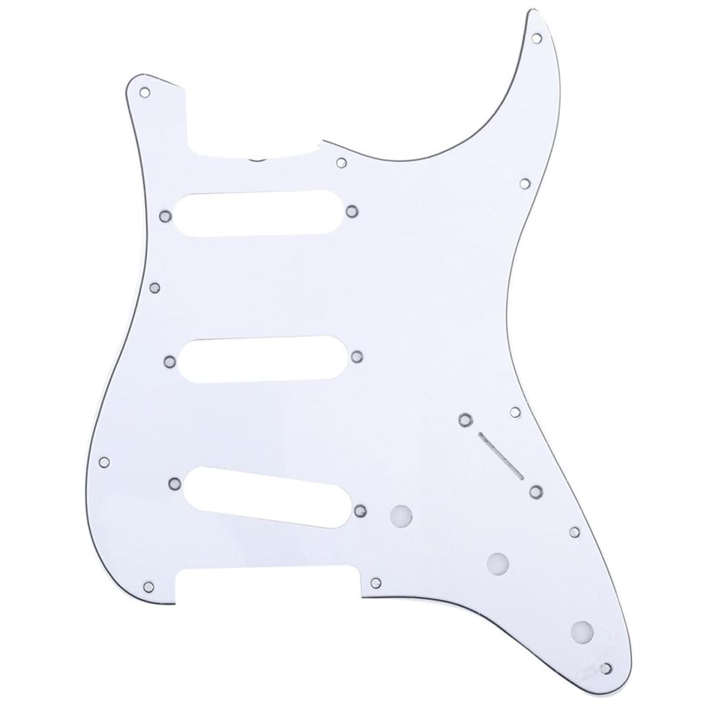 Musiclily Pro 11-Hole SSS Vintage-Style Pickguard for American '62 Stratocaster, 3-Ply White