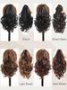 Synthetic 10Inch Ponytail Claw Clip Ponytail Extensions Short Curly Ponytail Ladies Black Brown Hair Clip for Women