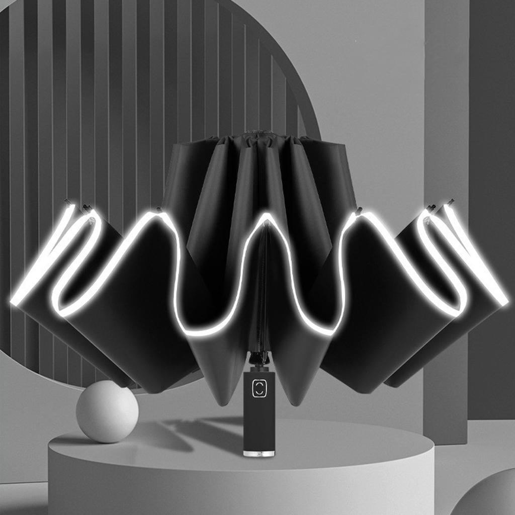 Faltbarer Regenschirm Reflektierender Streifen Invertiert UV-Schutz Automatischer Regenschirm für sonnige und regnerische Tage