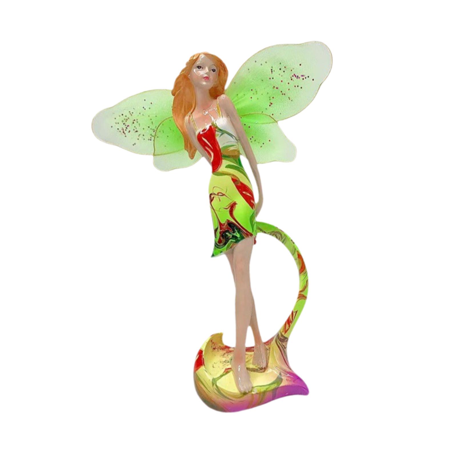 

Скульптура-фигурка из смолы «Сказочный сад» Настольное украшение для балкона Милый бабочка-эльф Декор Статуэтка девочки для гостиной, журнального столика, спальни