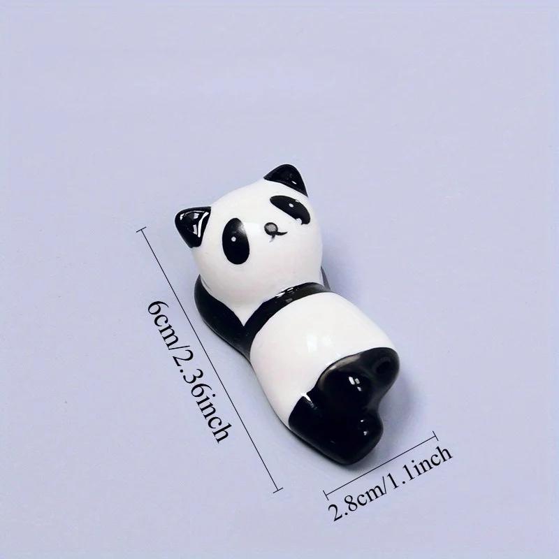 Set med 5 bedårande panda keramik ätpinnshållare för matbord Dekorativ pennhållare