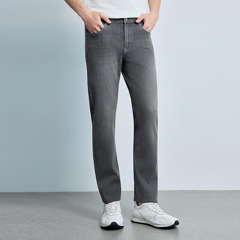 LILANZ Men's Grey-Blue Slim Fit Tapered Stretch Jeans