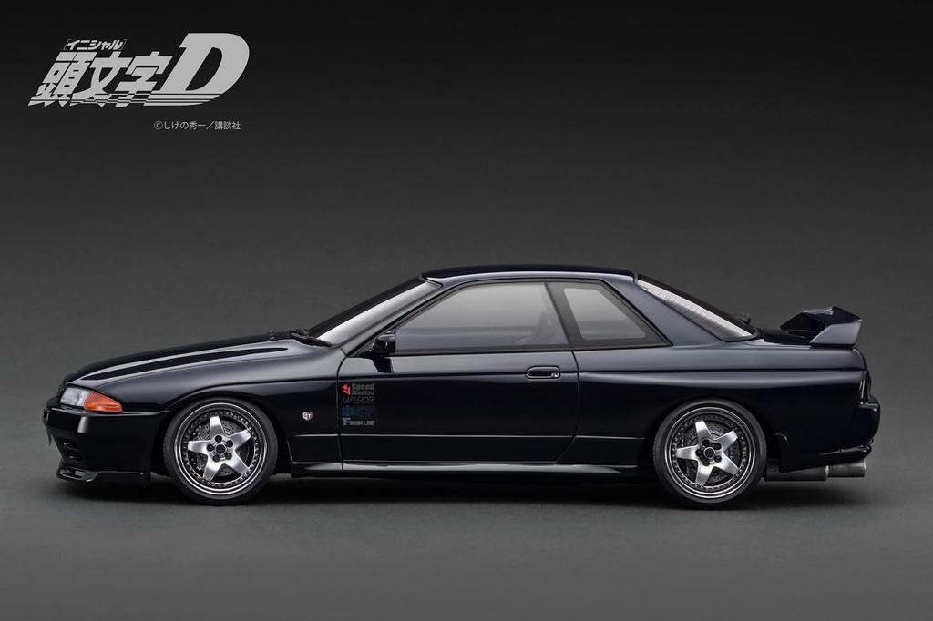 Zündmodell Maßstab INITIAL D Nissan Skyline II Schwarz Fertigprodukt IG3544 TK.Company 1/18 GT-R V-spec (BNR32)