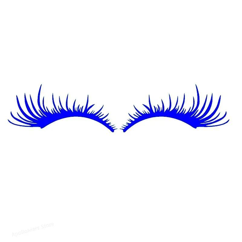 1 Pair 3D Charming Eyelashes Car Sticker Fake Eye Lash Car Headlight Funny Waterproof Decals Door Window Vinyl