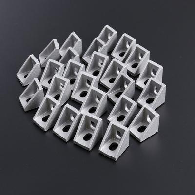 25Pcs Heavy Duty Aluminum Corner Bracket 2x2x2cm 2020 Profile Compatible with Metric 20Mm Extrusion Industrial Frame Cnc 3D