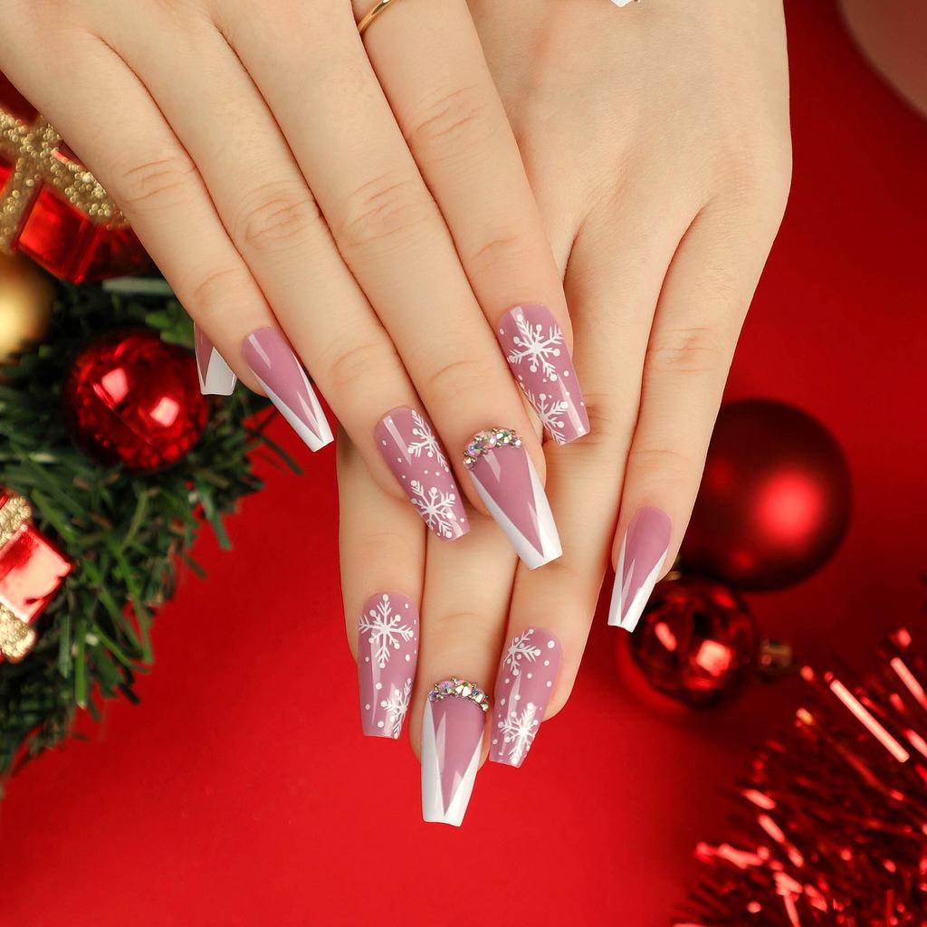 European & American Christmas Press-On False Nails Set
