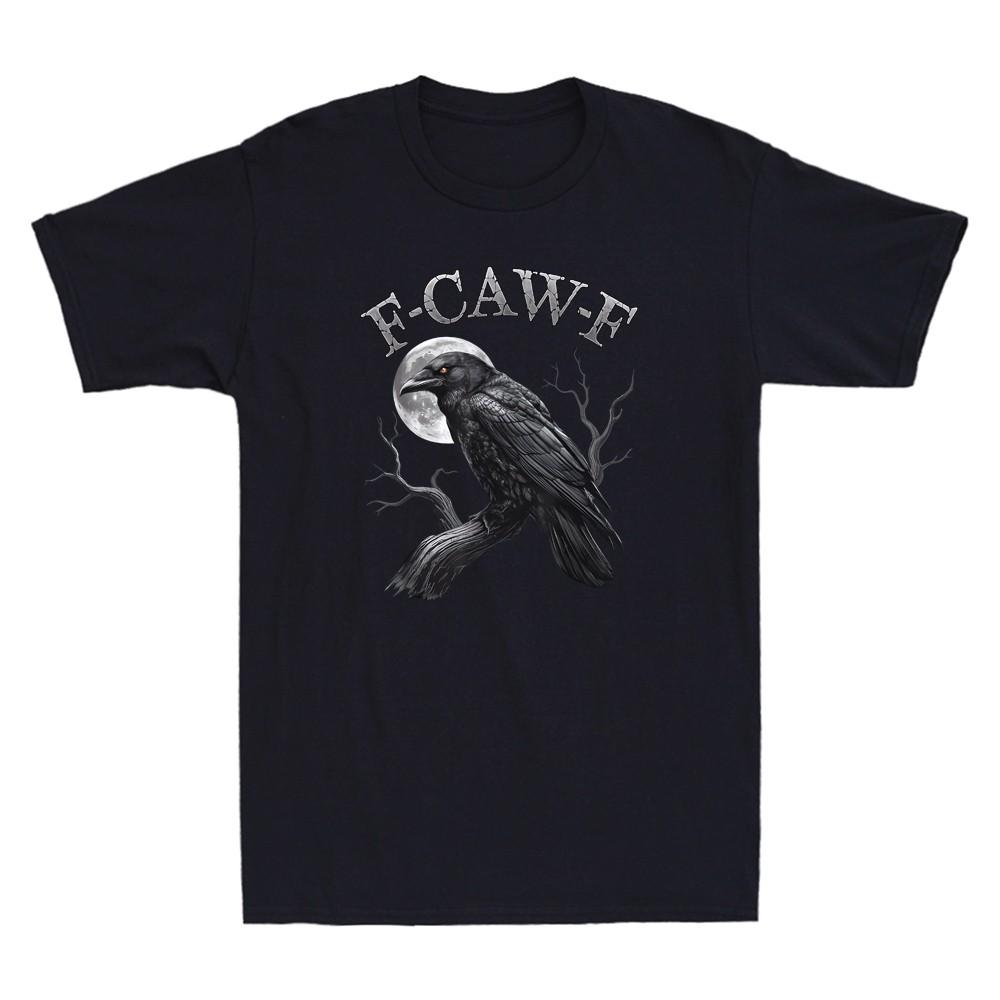 Black Crow F-Caw-F Funny Black Bird Moon Gothic Graphic Vintage Men s T-Shirt Unisex T-Shirt XXL