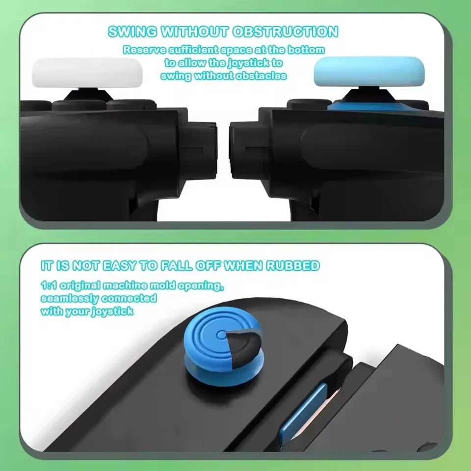 2PCS 3D Curved Joystick Caps Soft Silicone Thumbstick Grip Cover for Switch 2 Controller Gamepad Non-Slip Joystick Protectors
