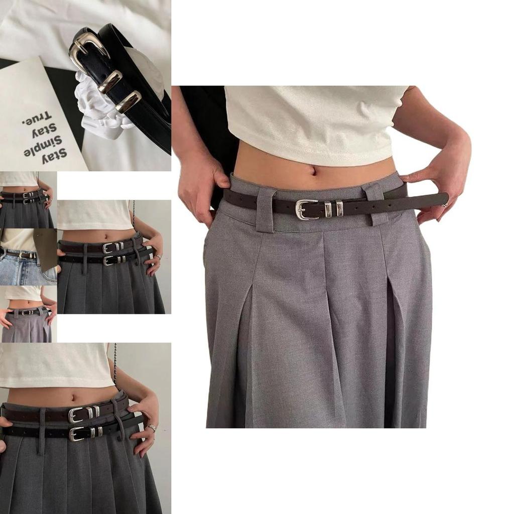 Stylish Korean Women's Simple Adjustable Metal Circle Belt For Skirts And Dresses