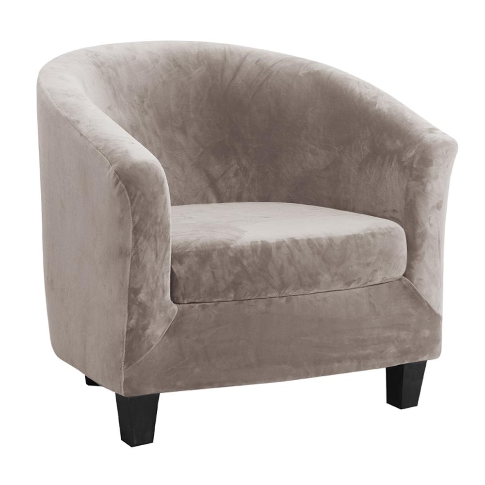 

2 шт. бархатные чехлы для стульев-ванн с чехлом для подушки съемный эластичный чехол для клубного кресла хаки