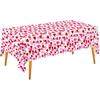 Gatherfun Valentine's Love 3-Pack Tablecloths: Waterproof & Disposable Plastic Covers, 54x108, Romantic Heart-Themed Decorations for Memorable Party