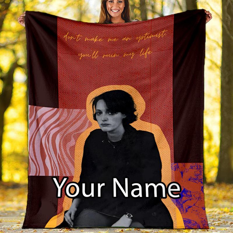 Custom Name Fleabag Theme Printed Blanket - Perfect for Couch, Bed, Travel & Outdoor Use | Machine Washable, Cozy & Durable.