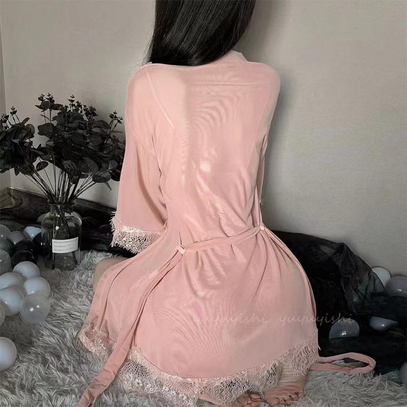 Seductive Lingerie for Busty Women: Lace Nightdress, Temptation Uniform Suit, Sexy Pajamas, and Hot Four-Piece Set.