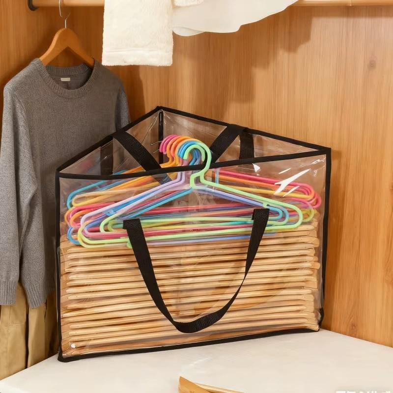 Clothes Hanger Organizer Holder for Space Saving, Hanger Triangle Storage Bag with Handles for Closet Tidier Laundry