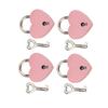 4sets 38x30mm Heart Padlock Zinc Alloy Mini Padlock Metal Padlock  For Lover Bridge Anniversary