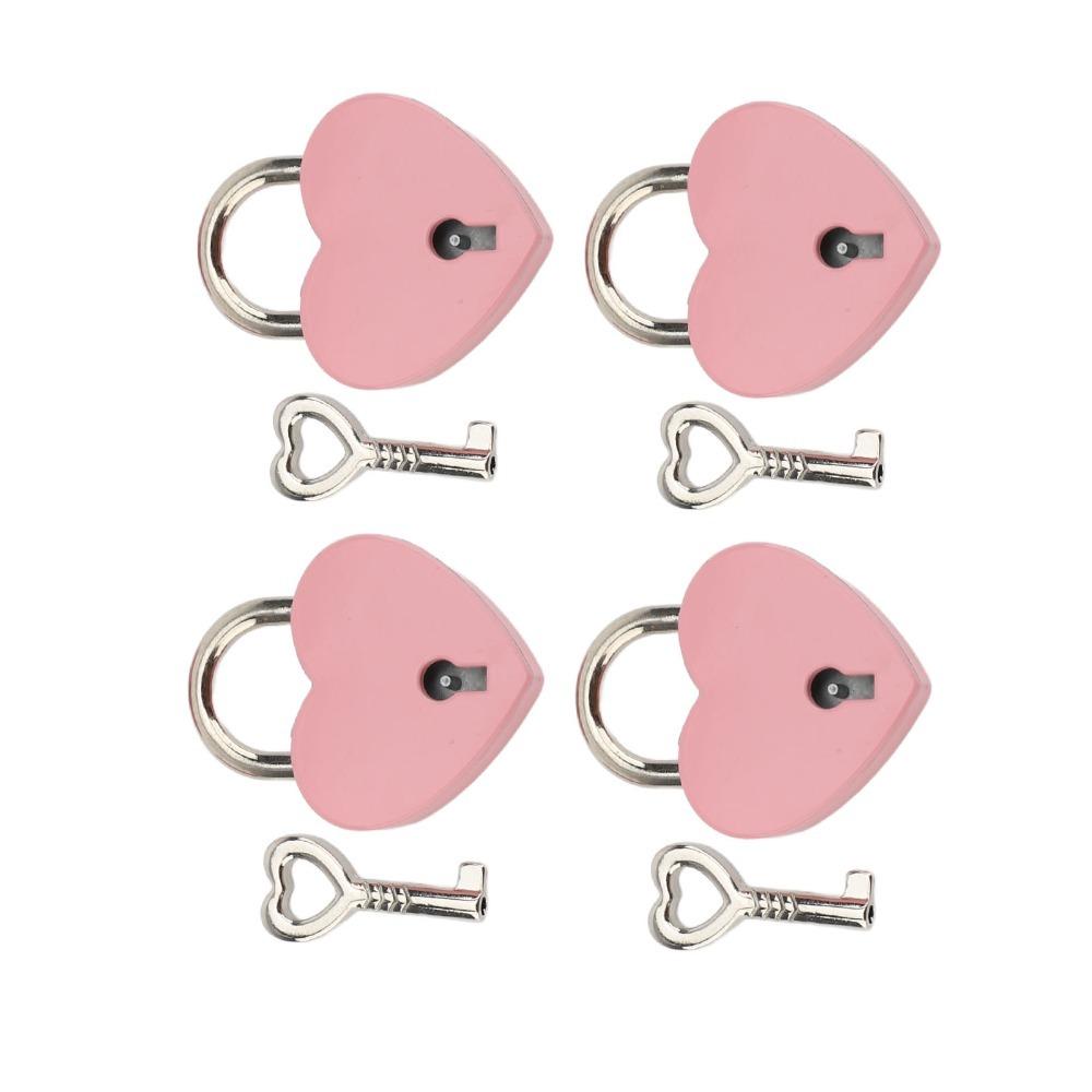 4sets 38x30mm Heart Padlock Zinc Alloy Mini Padlock Metal Padlock For Lover Bridge Anniversary