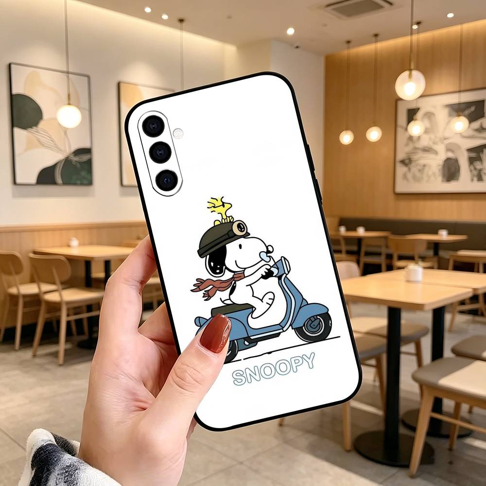 Cartoon Z-S-noopy-PC Phone Case For Samsung Galaxy A73,A72,A71,A70,A53,A52,A51,Others Soft Black Cover