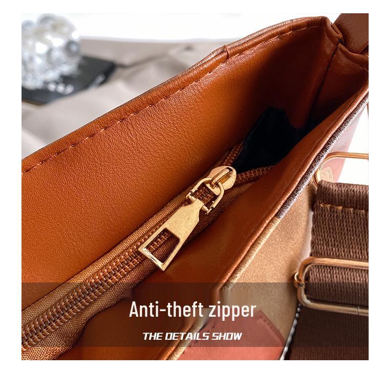 2024 Neue Patchwork Colorblock Crossbody Tote - Damen Große Kapazität Lässige Einzel-Schultertasche für Studentinnen