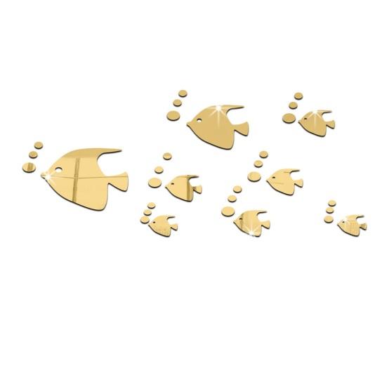 1 Set Unique Wall Sticker Waterproof Art Decoration Sea Fish Bubble