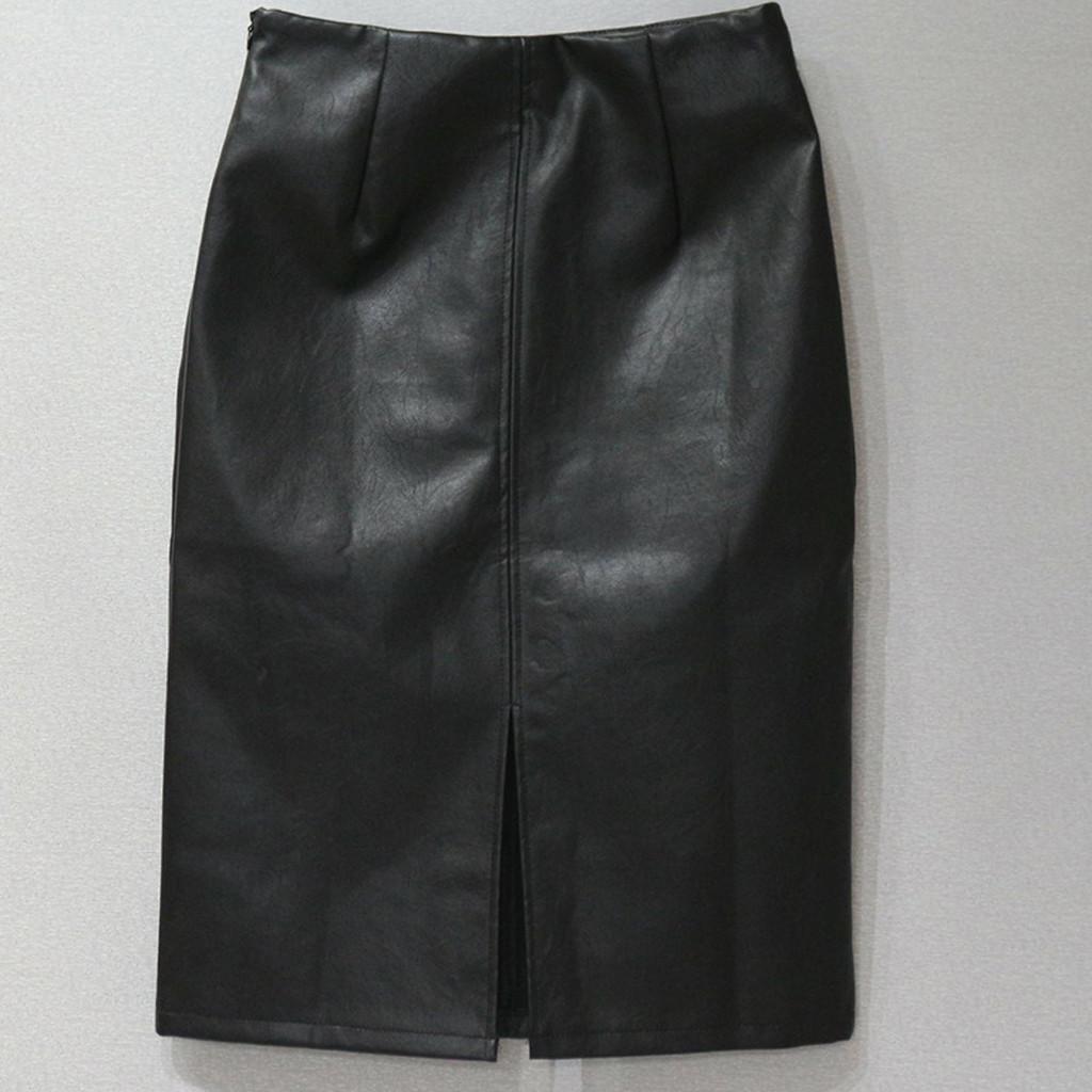Womens Pencil Skirt  and Winter Leather Slim Bag Hip Skirt Leather Skirt