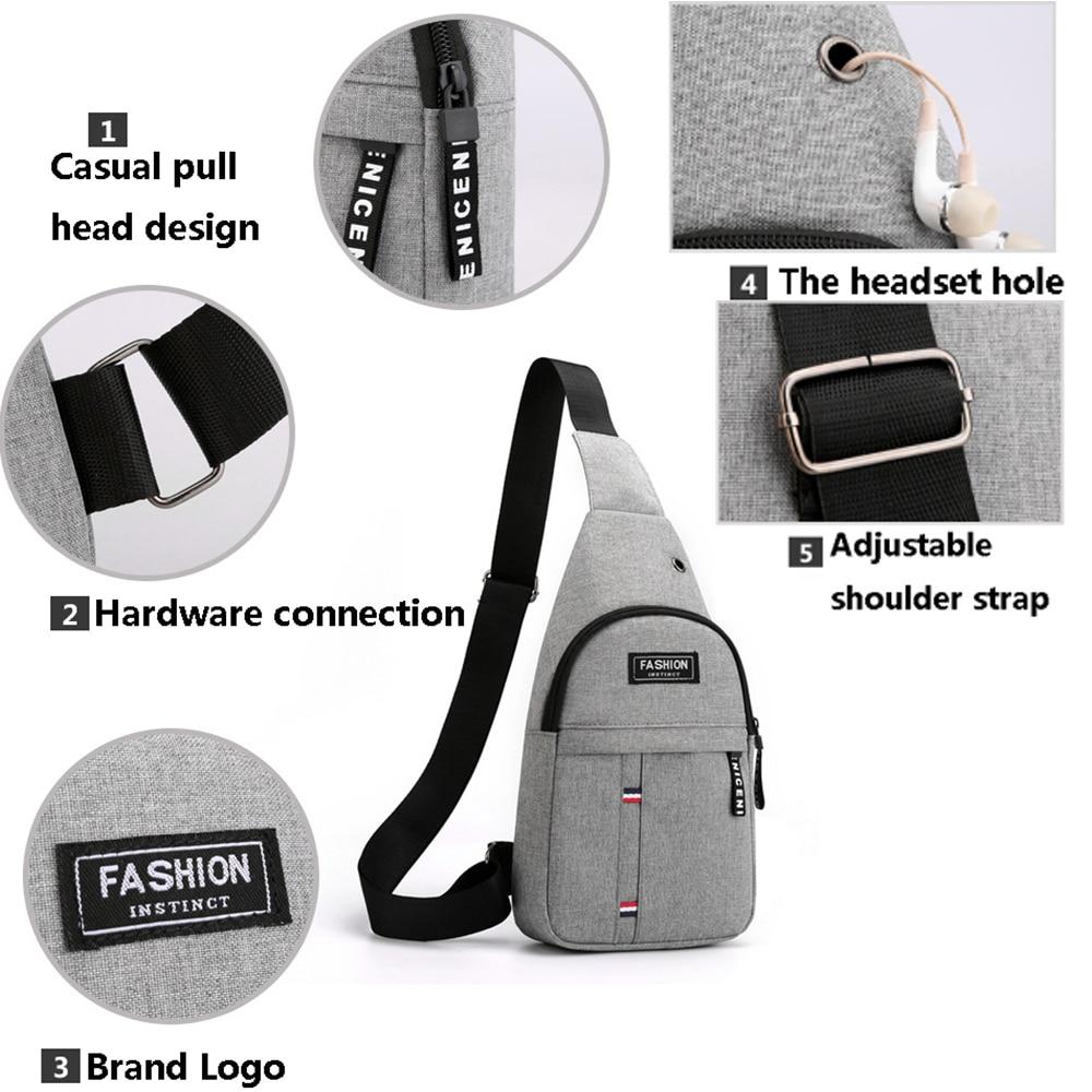 Men Chest Bag Fashion Shoulder Bag Multifunction Crossbody Bag On Shoulder Travel Sling Bag Pack Messenger Pack For Male