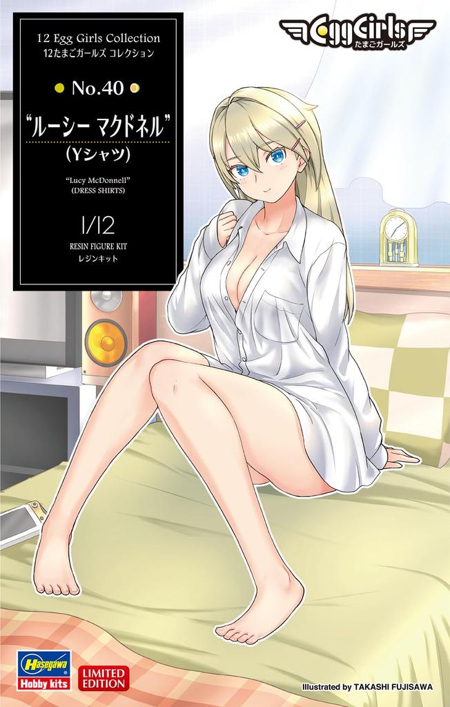 Hasegawa Egg Girls Collection Lucy McDonnell Unpainted Resin Kit SP575 1/12 No.40 (Y-shirt)