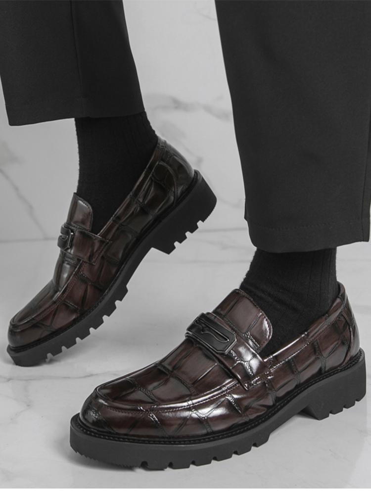 Dress Shoes Man Business Formal Leather Shoes Men High Quality Party Weddind Brogues Social Leather Shoes For Men Platform