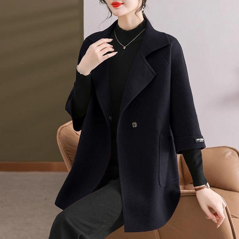 2025 Winter Plus Size Double-Sided Fleece Jacket for Middle-Aged Women - Mid-Length Autumn/Winter Coat